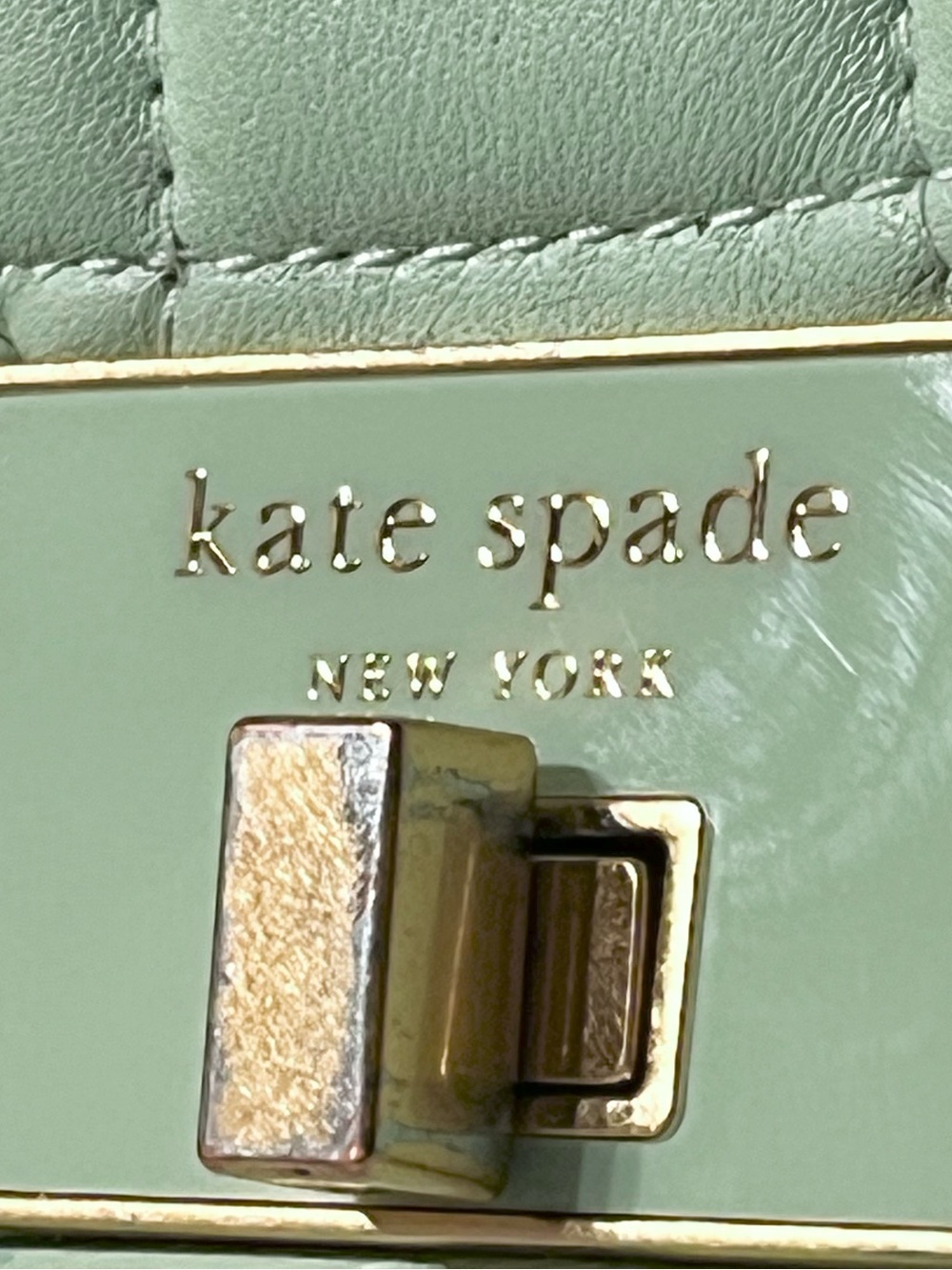 Kate Spade Evelyn Pistachio Green Quilted Leather Crossbody $458 MSRP - Picture 4 of 9